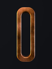 Golden scratch alphabet letter symbol 0 zero