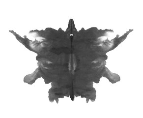 Obraz premium photo Rorschach inkblot test isolated on white background