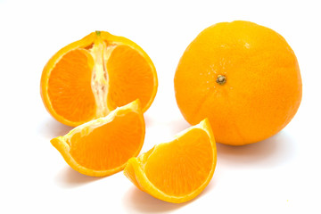 Orange fruit isolated on white background