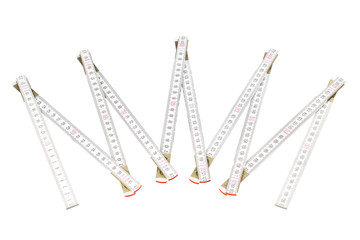 White folding ruler