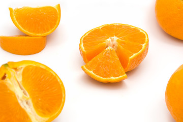 Orange fruit isolated on white background