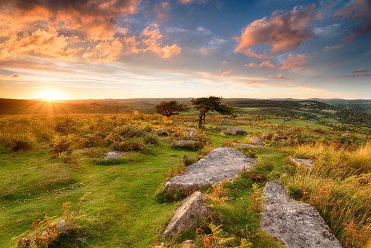 Sunset over Dartmoor