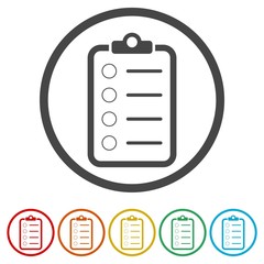 Checklist sign icon. Control list symbol