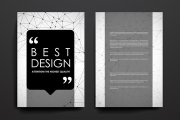 Set of brochure, poster design templates in Molecular structure style