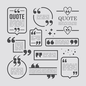 Modern block quote and pull quote line frame design elements. Cr