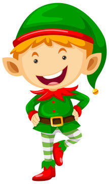 Little elf with happy face