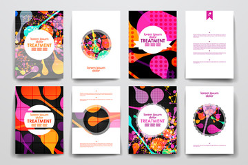Fototapeta premium Set of brochure, poster design templates in DNA molecule style