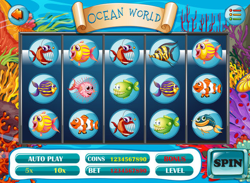 Slot Game Template With Fish Characters