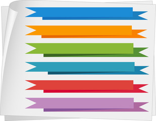 Label templates with colorful ribbons