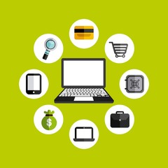 laptop computer technology icon vector illustration design