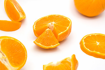 Orange fruit isolated on white background