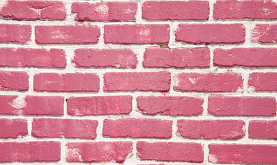 Obraz premium Surprising bright pink brick wall