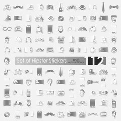 Set of hipster stickers