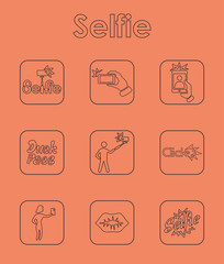 Set of selfie simple icons