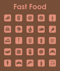 Set of fast food simple icons