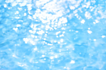 Water bokeh in the pool. Blurred background.