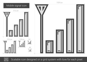 Mobile signal line icon.