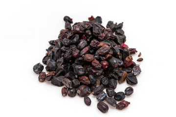 Dried berries of barberry isolated on white background