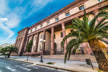 Sassari courthouse under a blue sky