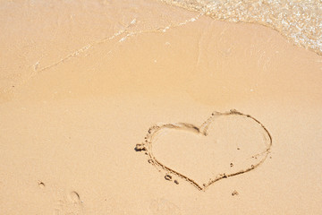 Sand beach and wave and hurt