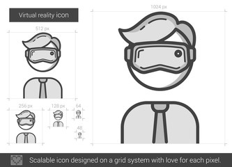 Virtual reality line icon.