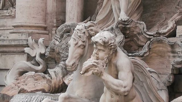 Trevi's Fountain, Rome, Italy, Real Time, 4k

