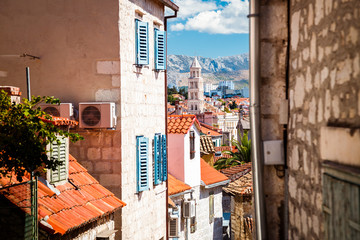 Naklejka premium Street of Old Town Split in Dalmatia, Croatia