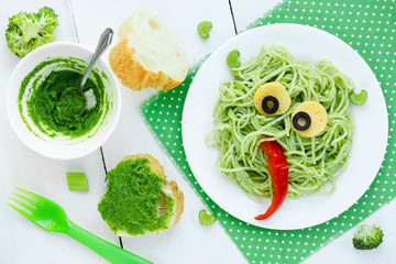 Food art idea for kids green monster