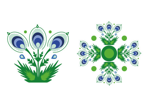 Flowers - folk cut-out art