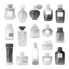 Perfume bottle vector set.