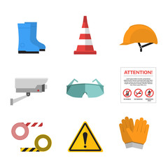 Safety work vector icons flat style