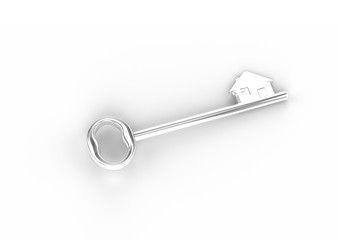 3d illustration of a key to the door, happiness, love and home