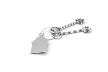 3d illustration of a key to the door, happiness, love and home