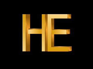 Obraz premium HE Initial Logo for your startup venture