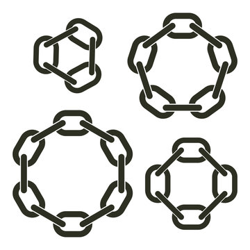 Round chains with six, eight, ten and twelve links