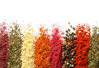 Mix of different spices in lines, closeup © Africa Studio