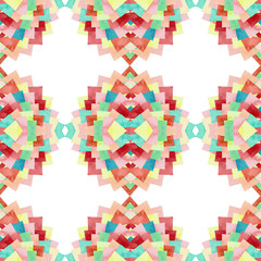 Watercolor Bright Blue and Light Pink Triangles Seamless Pattern