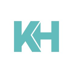 KH letter initial logo design