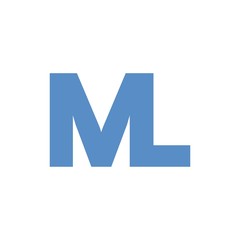 ML letter initial logo design