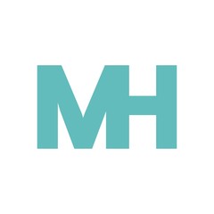 MH letter initial logo design