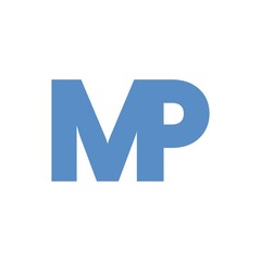MP letter initial logo design