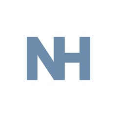 NH letter initial logo design