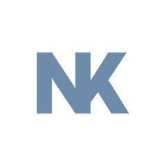 NK letter initial logo design