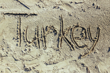 Sand on beach and river water