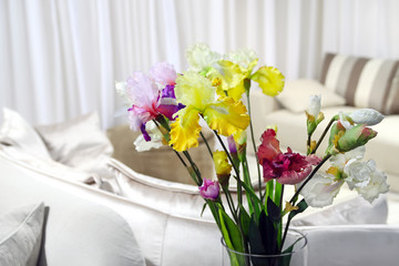 colorful flowers in modern room - home decor