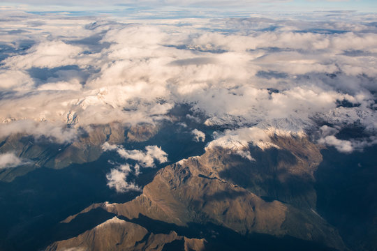 Fototapeta Aerial view of Italian Alps