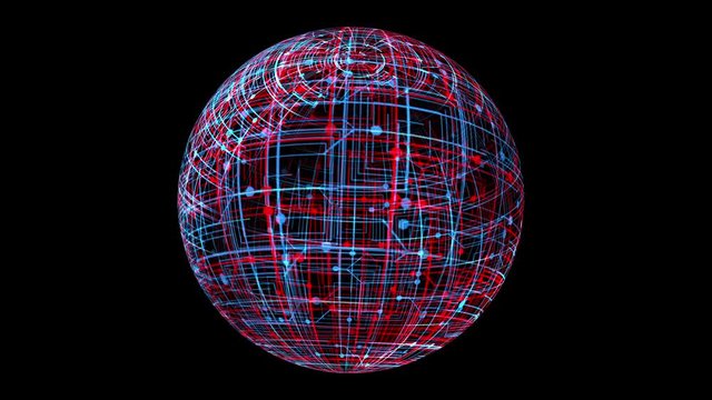 Technology spinning globe 