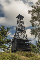 Wooden observation tower on Kloptan hill