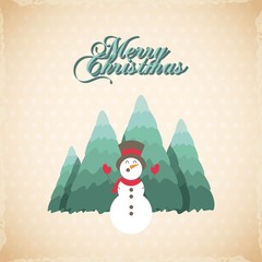 merry christmas tree pine decoration card vector illustration design