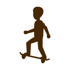 skater man with helmet silhouette. extreme sport. vector illustration